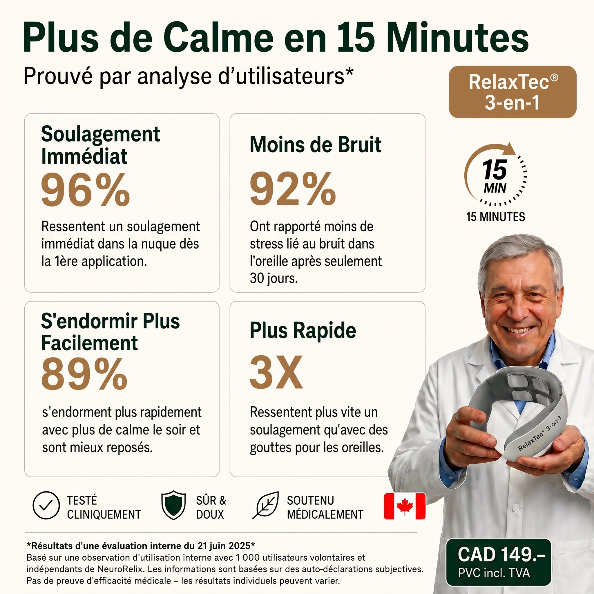 -NeuroRelix®Pro 3-en-1 Solution contre les acouphènes-CAD