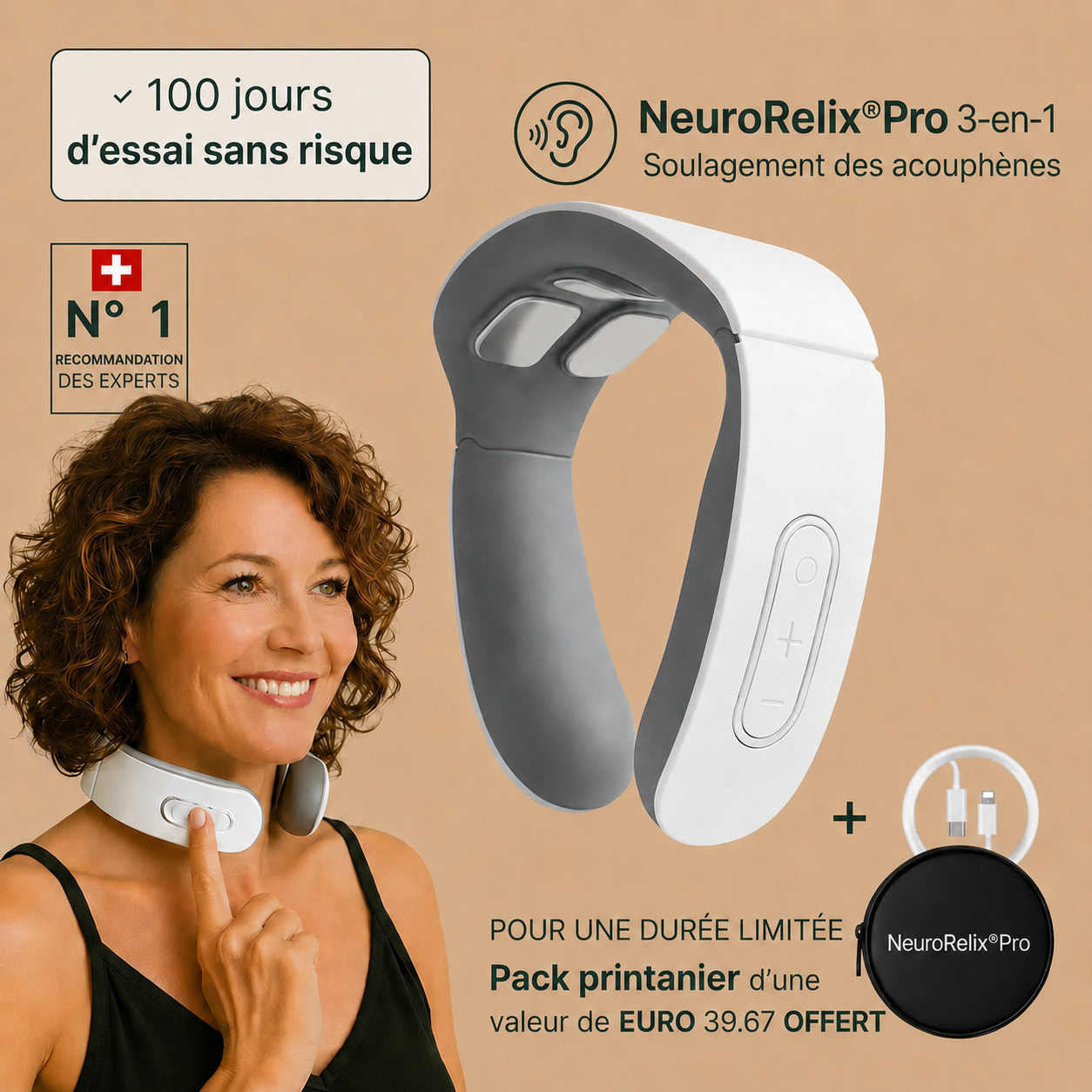 *NeuroRelix®Pro 3-en-1 Solution contre les acouphènes